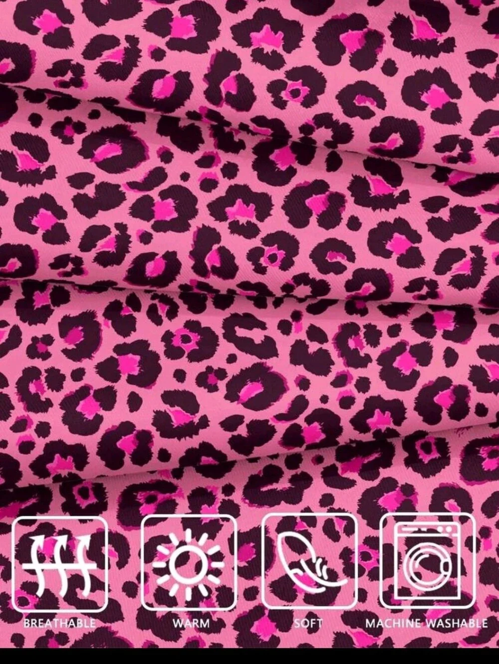 Pink Leopard Print Fitted Sheet Set - Bold Pink Bedding KING